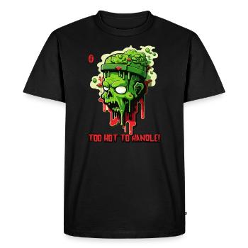Trop chaud à gérer : un zombie en train de fondre - T-shirt Premium bio Homme - noir - Devant - Nico (187cm)
