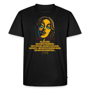 Toni dit : "Cet homme est l'homme de mes rêves" - T-shirt Premium bio Homme - noir - Devant - Nico (187cm)
