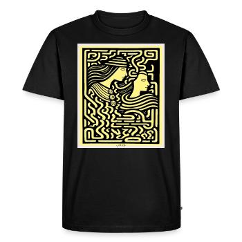Two lovers in a labyrinth - Men's Premium Organic T-Shirt - black - Front - Nico (187cm)