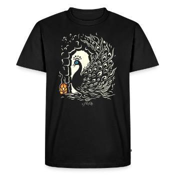 Le paon du donjon - T-shirt Premium bio Homme - noir - Devant - Nico (187cm)