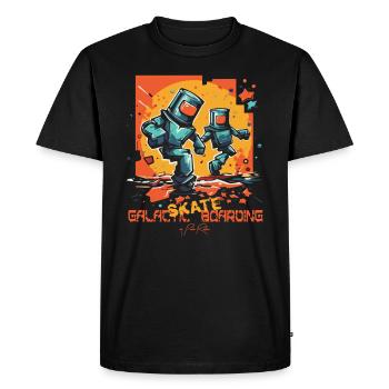 Galactic Skateboarder Skateboarding, Skateboard - Men's Premium Organic T-Shirt - black - Front - Nico (187cm)