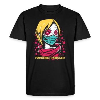 Pandemic damaged manga anime zombie girl - Men's Premium Organic T-Shirt - black - Front - Nico (187cm)