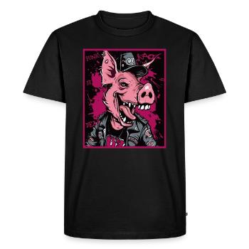Le punk est mort, cochon punk rock - T-shirt Premium bio Homme - noir - Devant - Nico (187cm)