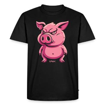 The angry piglet, this sow is a pig - Men's Premium Organic T-Shirt - black - Front - Nico (187cm)
