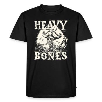Heavy Bones : Trésor de pirate et Pirate - T-shirt Premium bio Homme - noir - Devant - Nico (187cm)