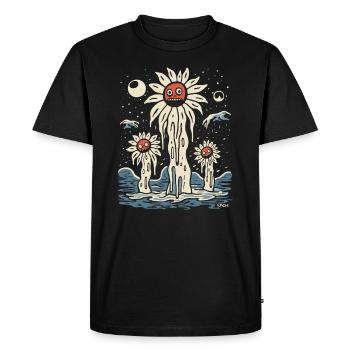 Anxious Night Sunflowers - Men's Premium Organic T-Shirt - black - Front - Nico (187cm)