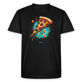 Galaxy Pizza - Men's Premium Organic T-Shirt - black - Front - Nico (187cm)