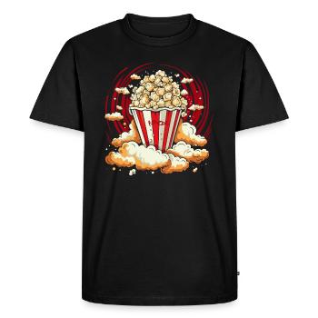 Maïs soufflé brillant - T-shirt Premium bio Homme - noir - Devant - Nico (187cm)