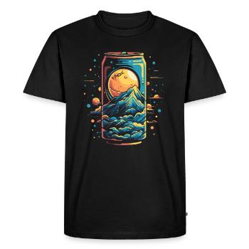 Space Universe Soda Can - Men's Premium Organic T-Shirt - black - Front - Nico (187cm)