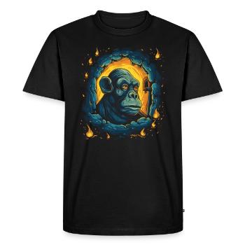 The Night of the Starry Bright Dungeon Monkey - Men's Premium Organic T-Shirt - black - Front - Nico (187cm)