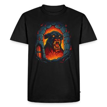 Hellhound, le Chien du Donjon de l’Enfer - T-shirt Premium bio Homme - noir - Devant - Nico (187cm)