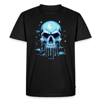 A blue melting skull - Men's Premium Organic T-Shirt - black - Front - Nico (187cm)