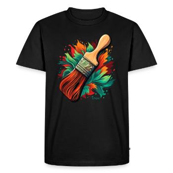 Brushes for painters - Men's Premium Organic T-Shirt - black - Front - Nico (187cm)