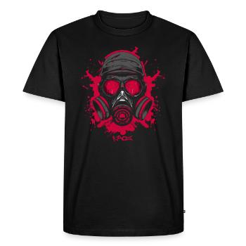 Masque à gaz rouge - T-shirt Premium bio Homme - noir - Devant - Nico (187cm)