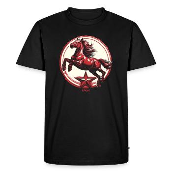 Cheval de propagande de l’étoile rouge - T-shirt Premium bio Homme - noir - Devant - Nico (187cm)