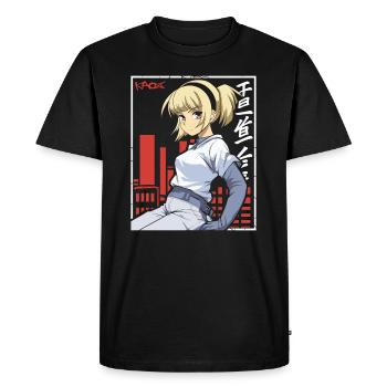 Mignonne Cyber City Anime Fille - T-shirt Premium bio Homme - noir - Devant - Nico (187cm)