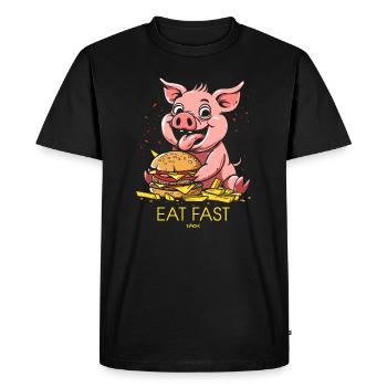 Fast food: fast food burgers, fries, pork - Men's Premium Organic T-Shirt - black - Front - Nico (187cm)