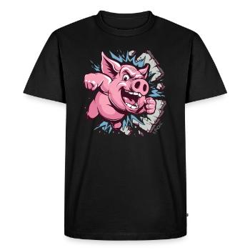 Soul- and wall-shattering action - Men's Premium Organic T-Shirt - black - Front - Nico (187cm)