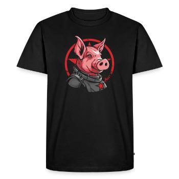 Cochon étoilé - T-shirt Premium bio Homme - noir - Devant - Nico (187cm)