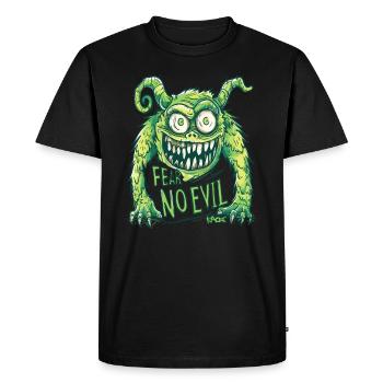 Fear No Evil : Monstre de dessin animé drôle - T-shirt Premium bio Homme - noir - Devant - Nico (187cm)