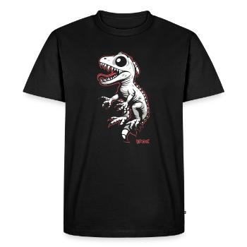 Drôle Cool Gris Lézard Blanc - T-shirt Premium bio Homme - noir - Devant - Nico (187cm)