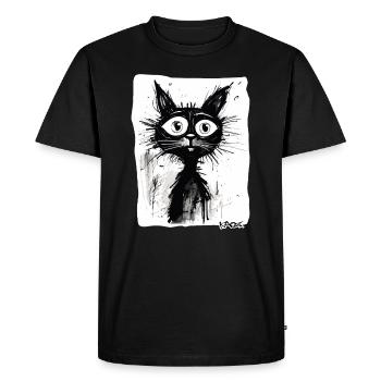 Dessin cool d’un chat de dessin animé - T-shirt Premium bio Homme - noir - Devant - Nico (187cm)