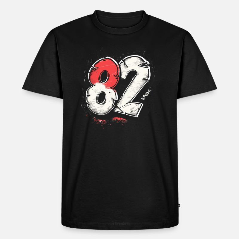 Nummer 82 oder 1982 - Männer Premium Bio T-Shirt - Schwarz