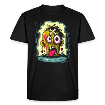 Protégez l’entrée du donjon Zombie Pirate - T-shirt Premium bio Homme - noir - Devant - Nico (187cm)