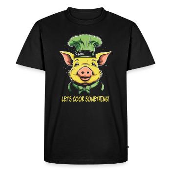 Pork Chef Chef : Faisons cuire quelque chose ! - T-shirt Premium bio Homme - noir - Devant - Nico (187cm)