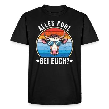 Est-ce que tout est cool avec vous ? - Conception de vache - T-shirt Premium bio Homme - noir - Devant - Nico (187cm)