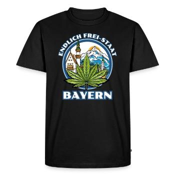 Cannabis : enfin la liberté, la liberté en Bavière - T-shirt Premium bio Homme - noir - Devant - Nico (187cm)