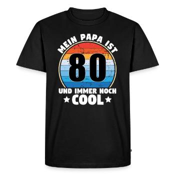 My Daddy Is 80 And Still Cool 1944 - Men's Premium Organic T-Shirt - black - Front - Nico (187cm)