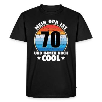 My Grandpa Is 70 And Still Cool 1954 - Men's Premium Organic T-Shirt - black - Front - Nico (187cm)
