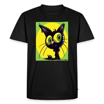 The coolest and best cat - Men's Premium Organic T-Shirt - black - Front - Nico (187cm)