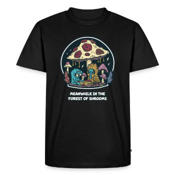 Pendant ce temps, dans la forêt magique de champignons - T-shirt Premium bio Homme - noir - Devant - Nico (187cm)
