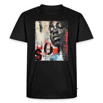 Peinture murale d’art de rue africain - T-shirt Premium bio Homme - noir - Devant - Nico (187cm)