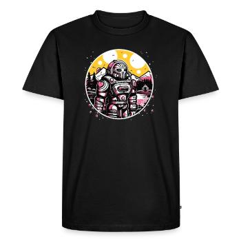 Une nature magnifique et un chevalier robot - T-shirt Premium bio Homme - noir - Devant - Nico (187cm)