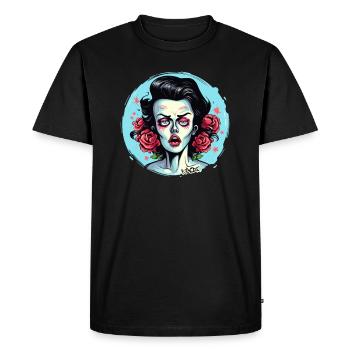 The zombie princess of roses - Men's Premium Organic T-Shirt - black - Front - Nico (187cm)
