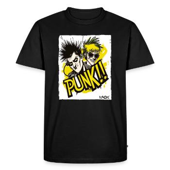 Dessin animé cool sur la musique punk, espèce de punk ! - T-shirt Premium bio Homme - noir - Devant - Nico (187cm)