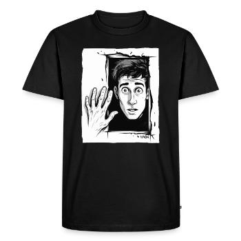 Homme de dessin animé surréaliste abstrait - T-shirt Premium bio Homme - noir - Devant - Nico (187cm)