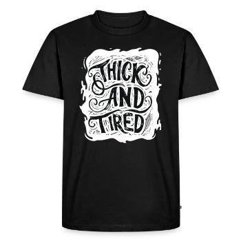 Gros et fatigué - T-shirt Premium bio Homme - noir - Devant - Nico (187cm)