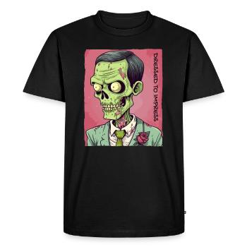 Habillé pour impressionner : Zombie Gentleman - T-shirt Premium bio Homme - noir - Devant - Nico (187cm)