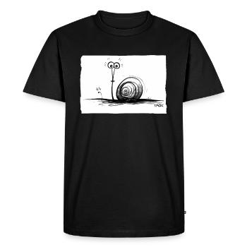 Drôle Mignon Crayon Escargot - T-shirt Premium bio Homme - noir - Devant - Nico (187cm)