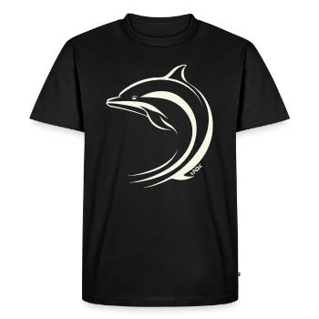 Minimal Dolphin - Men's Premium Organic T-Shirt - black - Front - Nico (187cm)