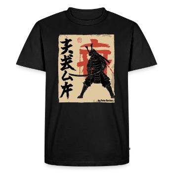 Japon Samouraï rétro vintage japonais - T-shirt Premium bio Homme - noir - Devant - Nico (187cm)