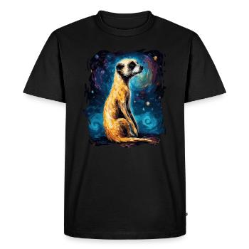 The sky is starry and a meerkat - Men's Premium Organic T-Shirt - black - Front - Nico (187cm)