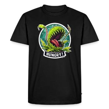 Plante carnivore : Toujours affamée - T-shirt Premium bio Homme - noir - Devant - Nico (187cm)