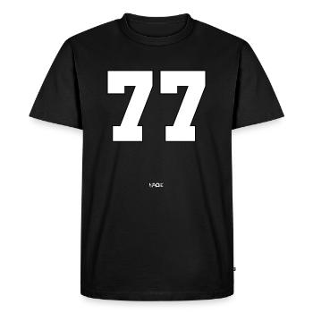Le nombre 77 - T-shirt Premium bio Homme - noir - Devant - Nico (187cm)