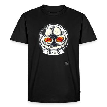 Oeufs, caviar et luxe - T-shirt Premium bio Homme - noir - Devant - Nico (187cm)