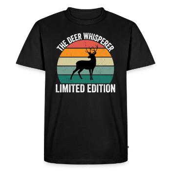 Le chuchoteur de cerfs - T-shirt Premium bio Homme - noir - Devant - Nico (187cm)